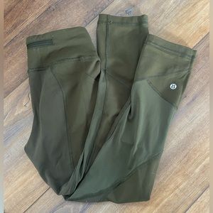 Lululemon Fast and Free 23” leggings hunter green